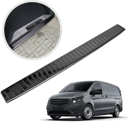 Rear Bumper Protector | Compatible with Mercedes Vito V-Class W447 from 2014- | Polished Stainless Steel, Polished Graphite | Bumper Protector Protects the bumper paintwork