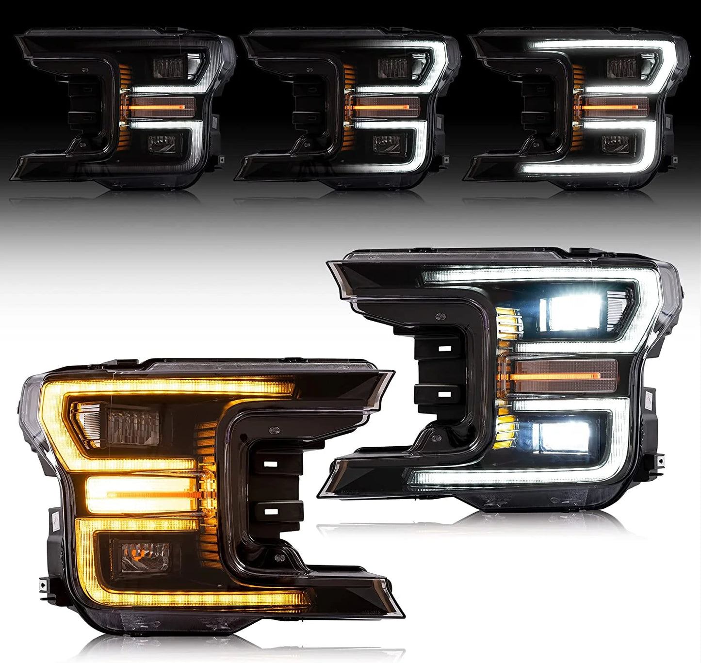 Full LED Headlights for F150 2018-2021 (not for Raptor) with dynamic animation 