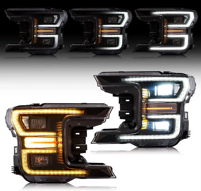 Full LED Headlights for F150 2018-2021 (not for Raptor) with dynamic animation 