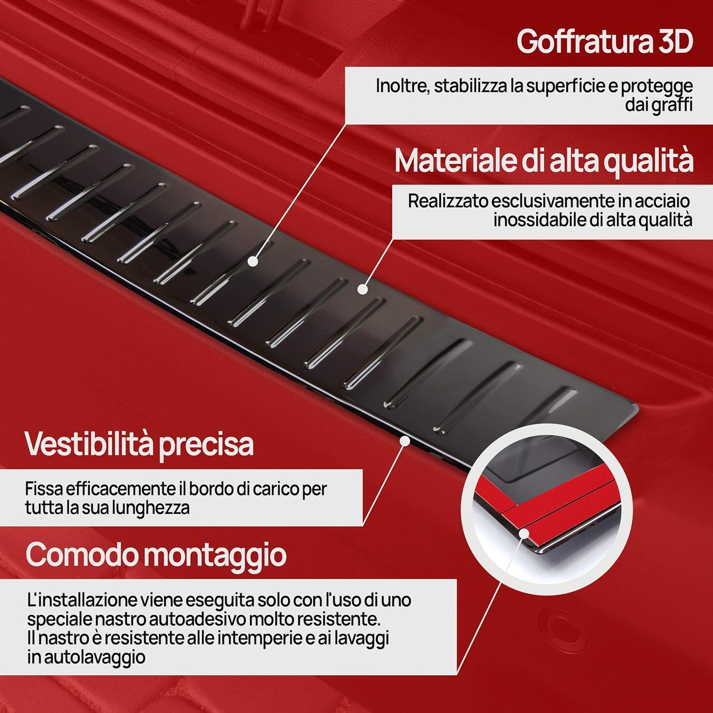 Rear Bumper Protector | Compatible with Mercedes Vito V-Class W447 from 2014- | Polished Stainless Steel, Polished Graphite | Bumper Protector Protects the bumper paintwork