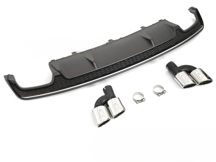 💫ART.5314 DIFFUSORE DOPPIO OUTLET ARGENTO NERO STILE S AUDI A7 C7 14-18💫