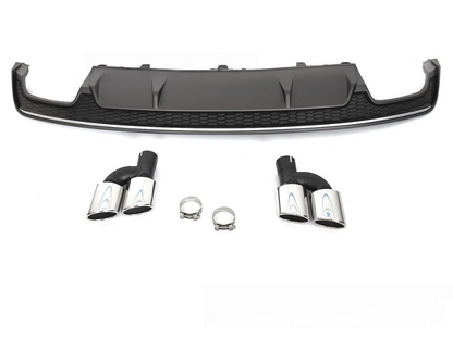 💫ART.5314 DIFFUSORE DOPPIO OUTLET ARGENTO NERO STILE S AUDI A7 C7 14-18💫
