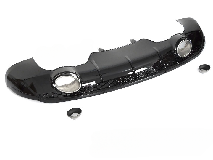 💫ART.5318 DIFFUSORE Doppia Uscita Nero Lucido Stile RS per AUDI Q5 8R 12-16💫