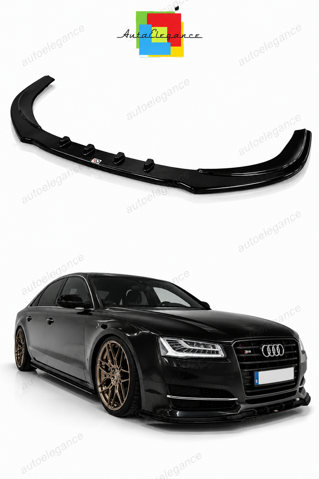 💕Splitter  adatto per  AUDI S8 D4 nero lucido 💕