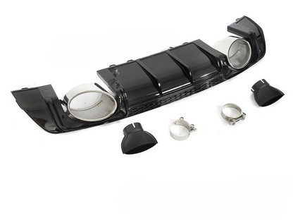 💫ART.5325 DIFFUSORE DOPPIO OUTLET NERO LUCIDO STILE RS AUDI TT 8S 14-18💫 STANDARD