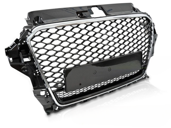 💫ART.7332 GRIGLIA SPORTIVA NERO LUCIDO CROMO PDC per AUDI A3 8V 12-16💫