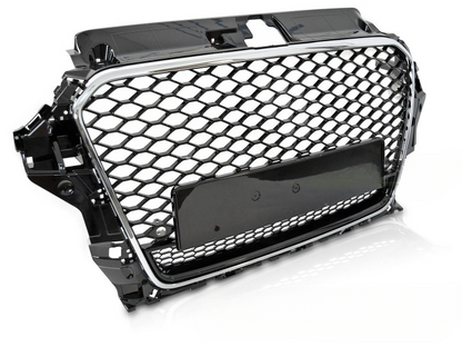 💫ART.7332 GRIGLIA SPORTIVA NERO LUCIDO CROMO PDC per AUDI A3 8V 12-16💫