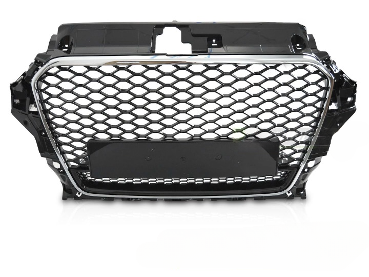 💫ART.7332 GRIGLIA SPORTIVA NERO LUCIDO CROMO PDC per AUDI A3 8V 12-16💫