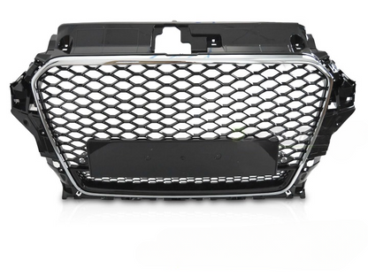 💫ART.7332 GRIGLIA SPORTIVA NERO LUCIDO CROMO PDC per AUDI A3 8V 12-16💫