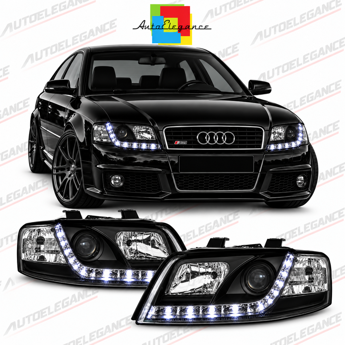 💕ART.10636 FARI ANTERIORI ADATTO PER AUDI A4 10.00-10.04💕