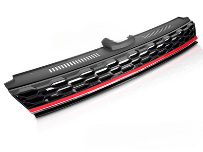 💫ART.7234 GRIGLIA SPORTIVA NERO LUCIDO con LINEA ROSSA per VW GOLF 7 17-19💫