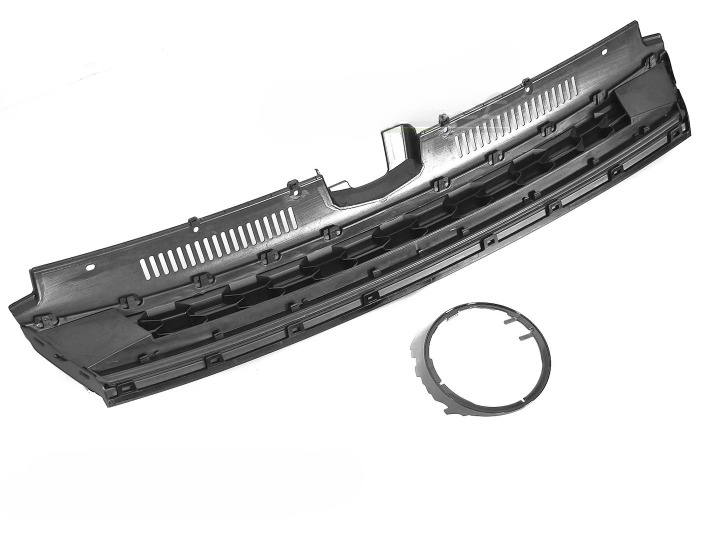 💫ART.7234 GRIGLIA SPORTIVA NERO LUCIDO con LINEA ROSSA per VW GOLF 7 17-19💫
