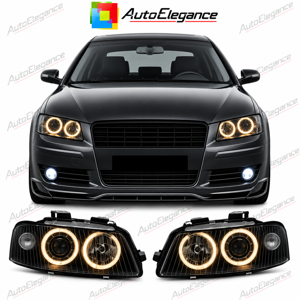 💕ART.7336 FARI ANTERIORI ADATTO  PER   AUDI A3 8P 05.03-03.08💕