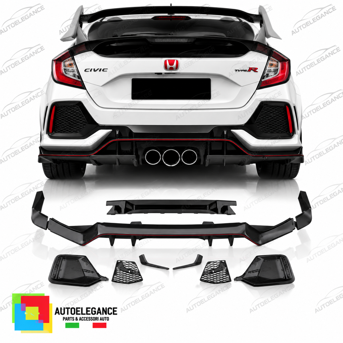 DIFFUSORE ADATTO PER HONDA CIVIC TYPE R HATCHBACK 16-