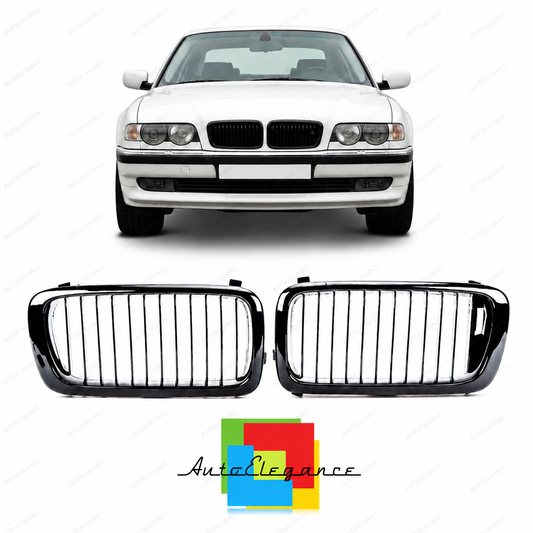 👉Griglia anteriore a linea singola lucida nera adatta per BMWSerie7 E38 99-99👈