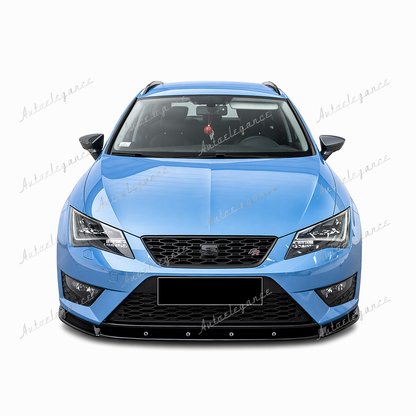 🔥ART.9573 SPLITTER ANTERIORE LEON MK 3 MAX V1 IN PLASTICA NERO LUCIDO 12-16🔥