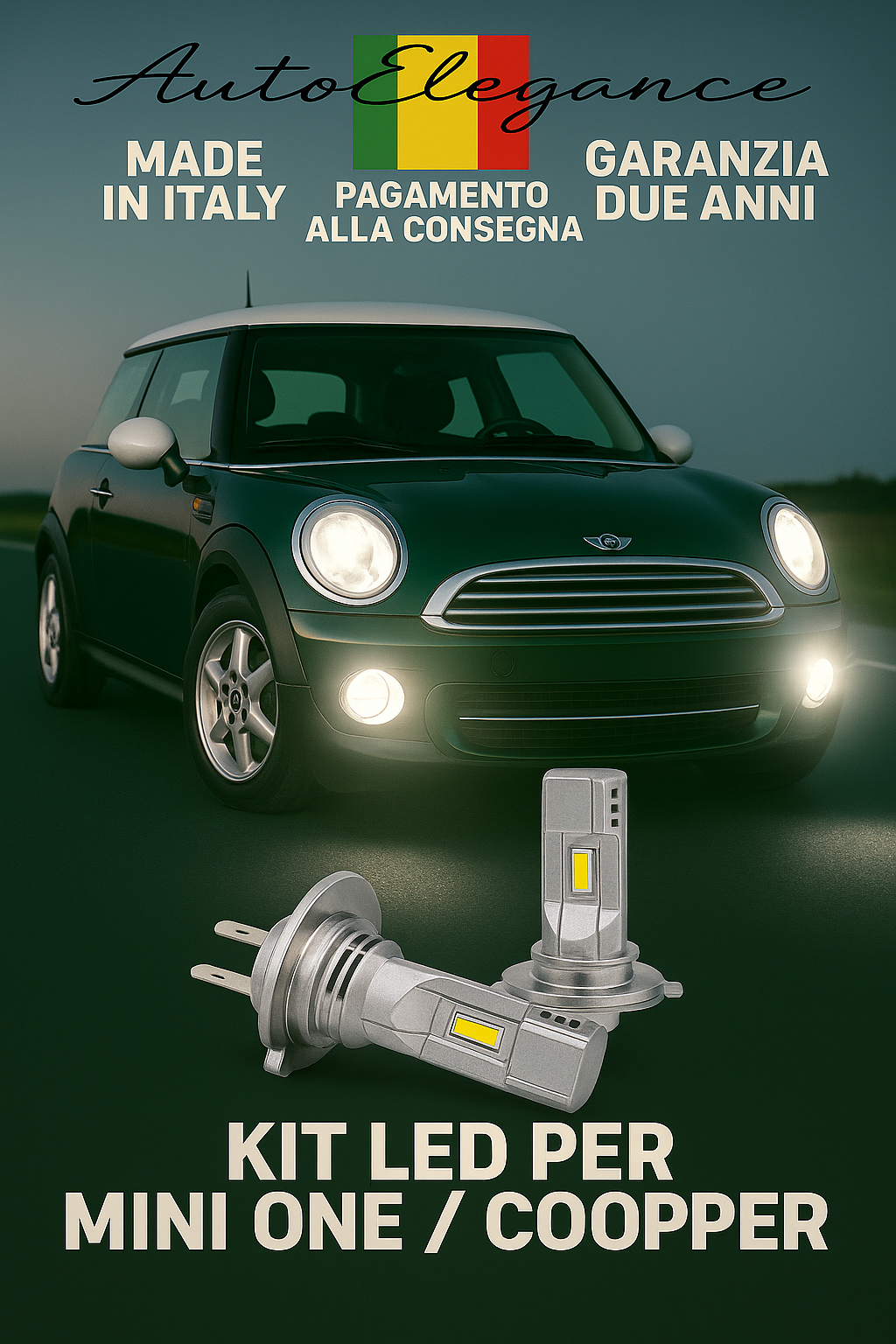 🔥Kit LED H7 6000K Bianchi per Anabbaglianti MINI ONE COOPER R50 R52🔥