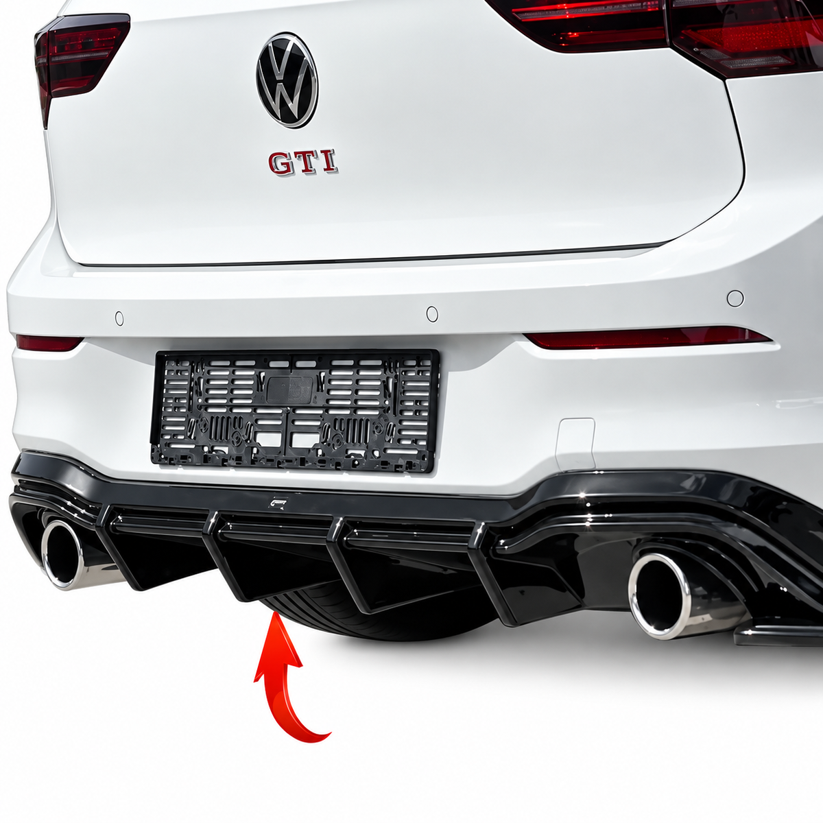 👉ART.1908/ART.2417 Diffusore Posteriore Adatto per VW Golf 8 8.5 Nero Lucido👈