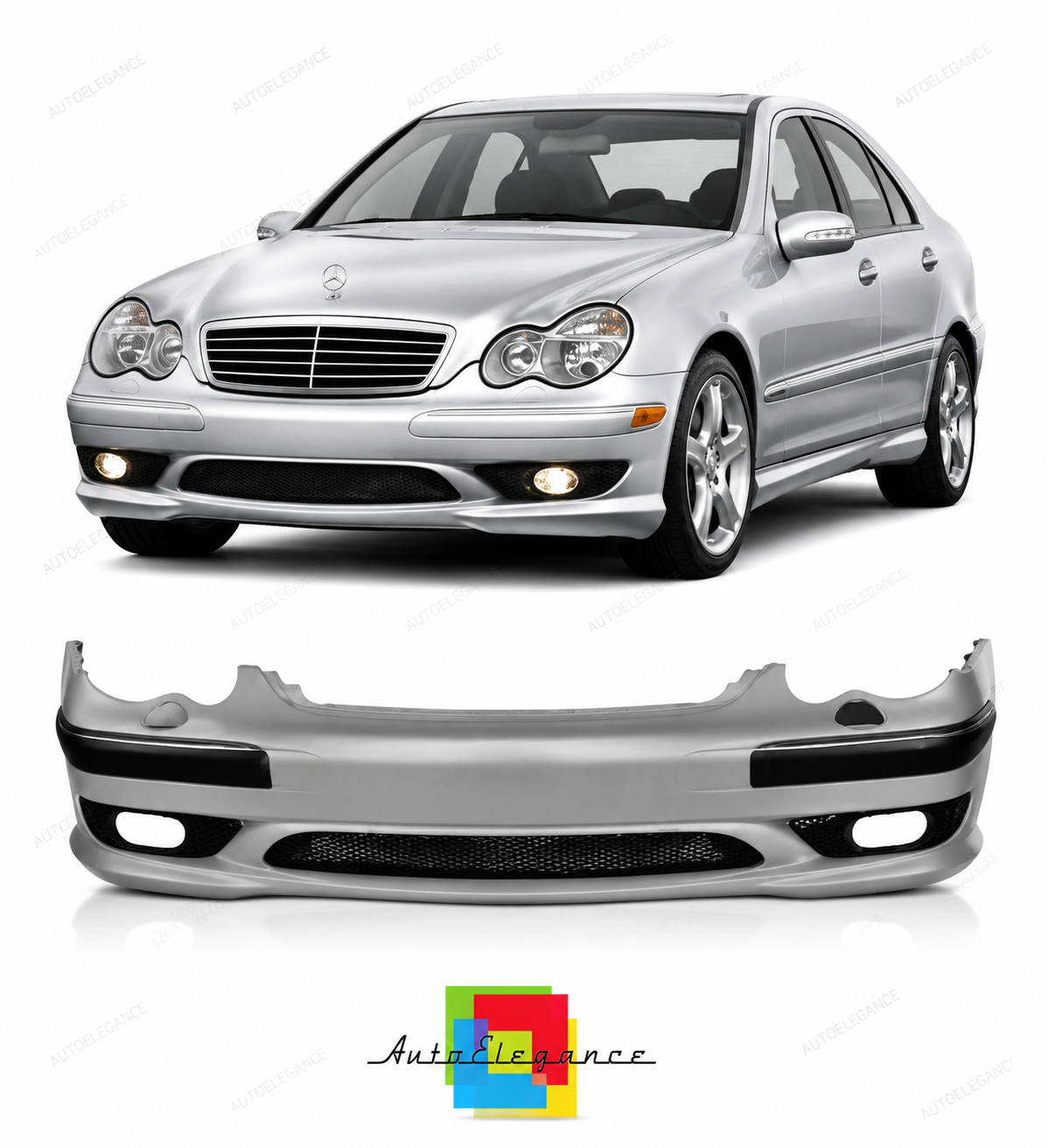 💕PARAURTI ANTERIORE MERCEDES CLASSE C W203 04-07 LOOK AMG C32💕