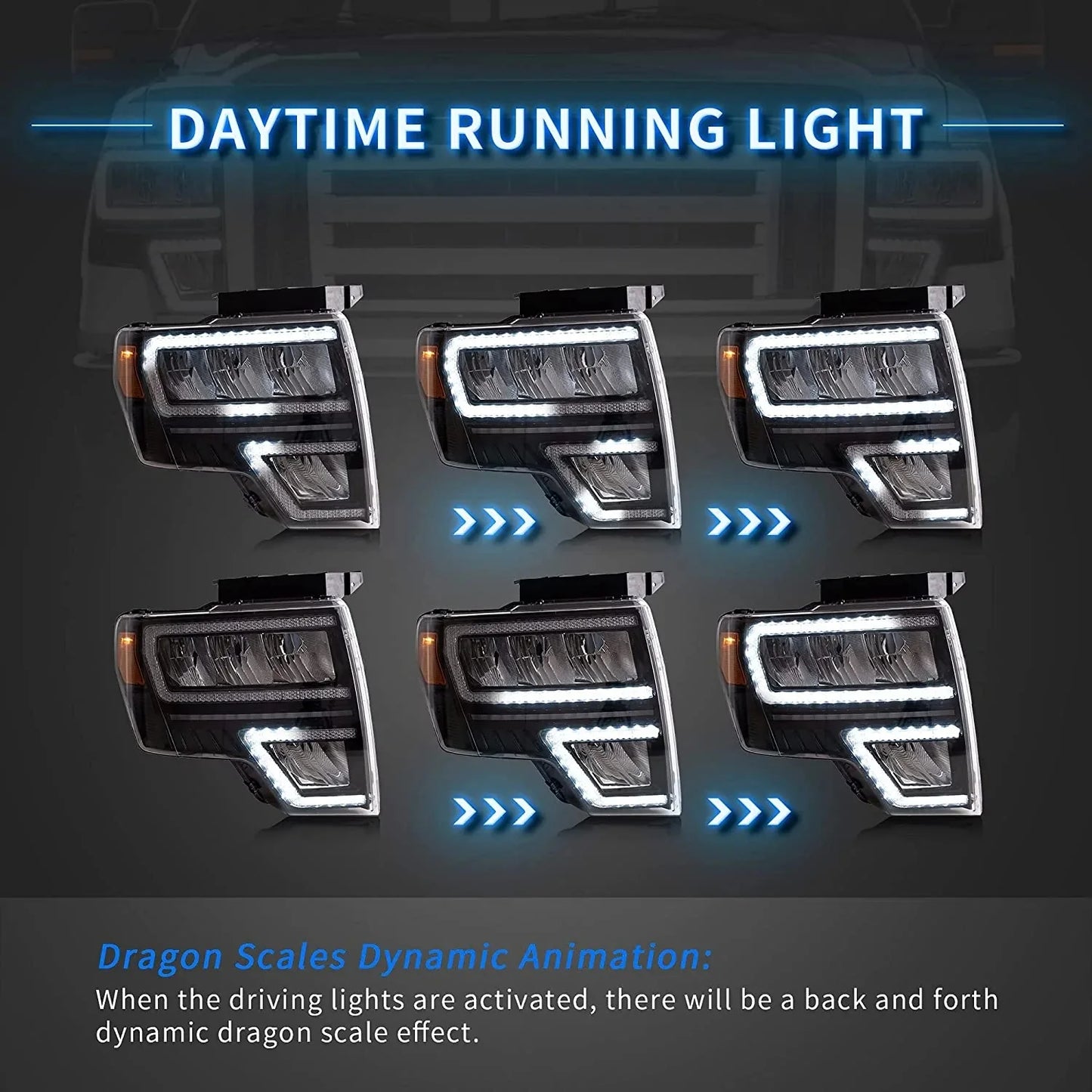 LED Headlights and Taillights Fit for Ford F150 2009-2014 