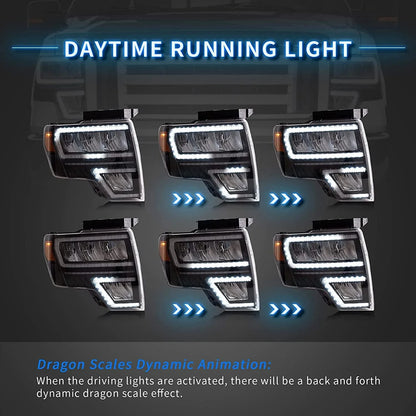 LED Headlights and Taillights Fit for Ford F150 2009-2014 