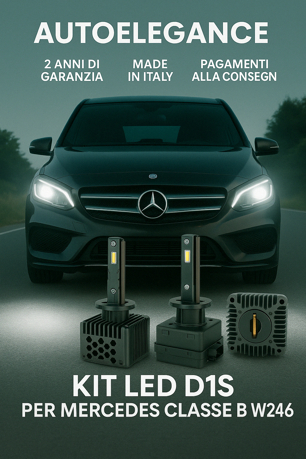 ⭐KIT XENON D1S 6000K ANABBAGLIANTI PER MERCEDES CLASSE B – LUCE BIANCA POTENTE⭐