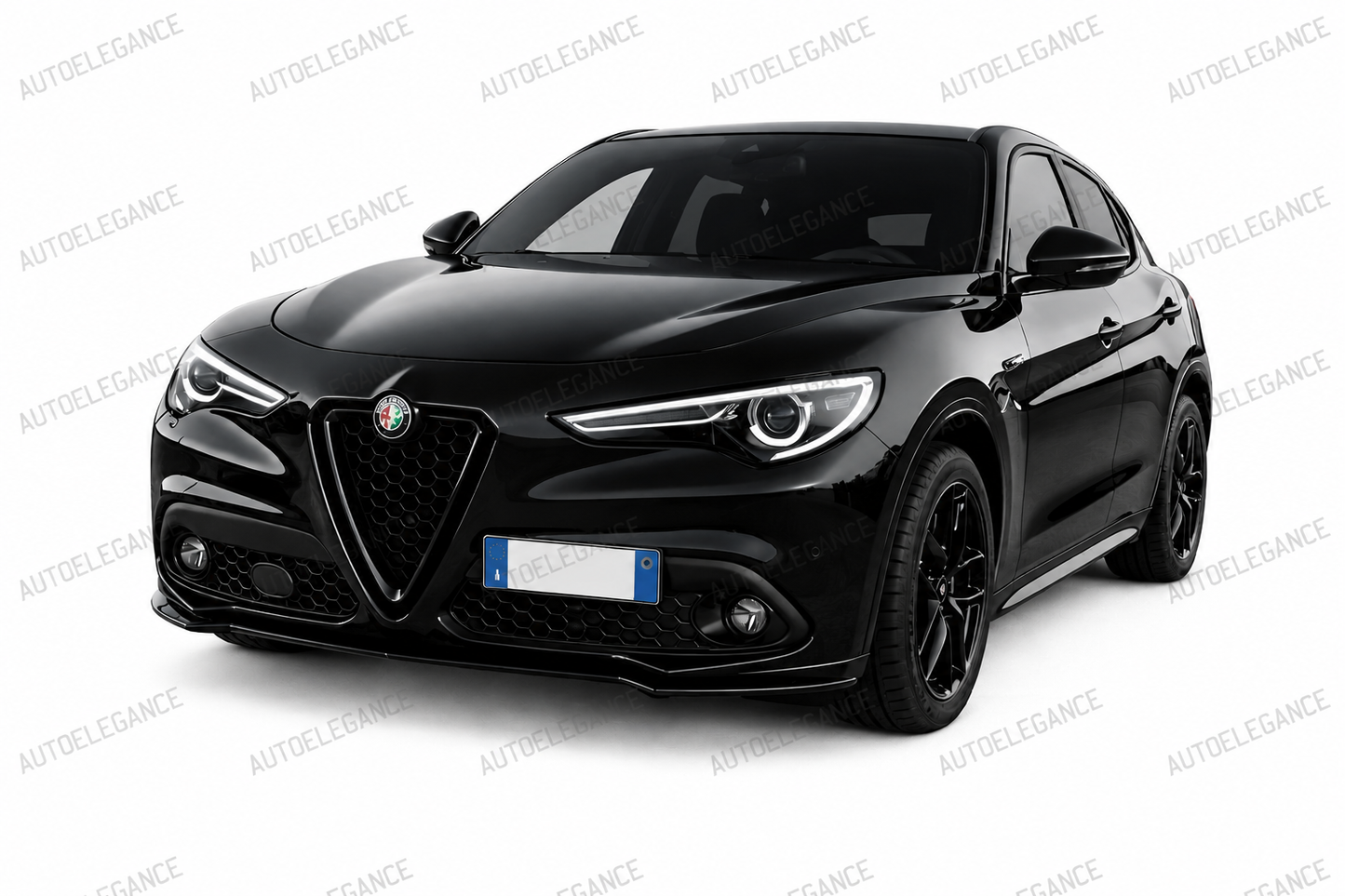 💕ART. 0233 SPLITTER ALFA ROMEO STELVIO 2016+ NERO LUCIDO💕