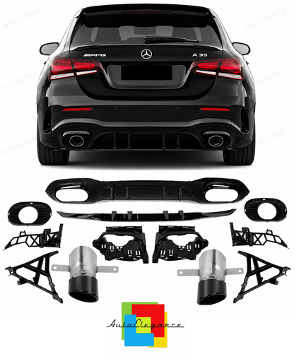 💕DIFFUSORI  MERCEDES CLASSE A W177 AMG 2018+NERO  LUCIDO  💕