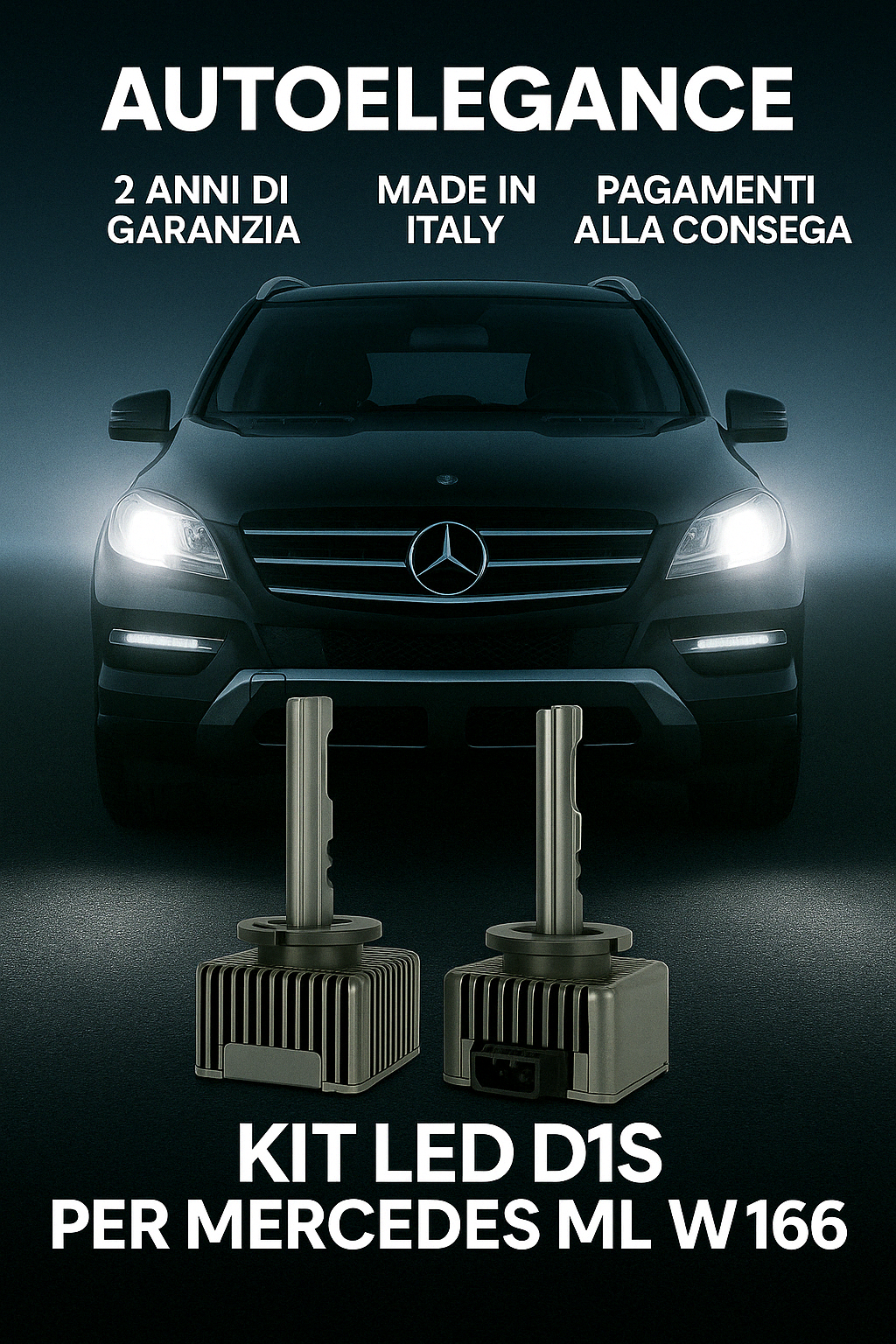⭐KIT XENON D1S 6000K ANABBAGLIANTI PER MERCEDES ML W166 – LUCE BIANCA POTENTE⭐