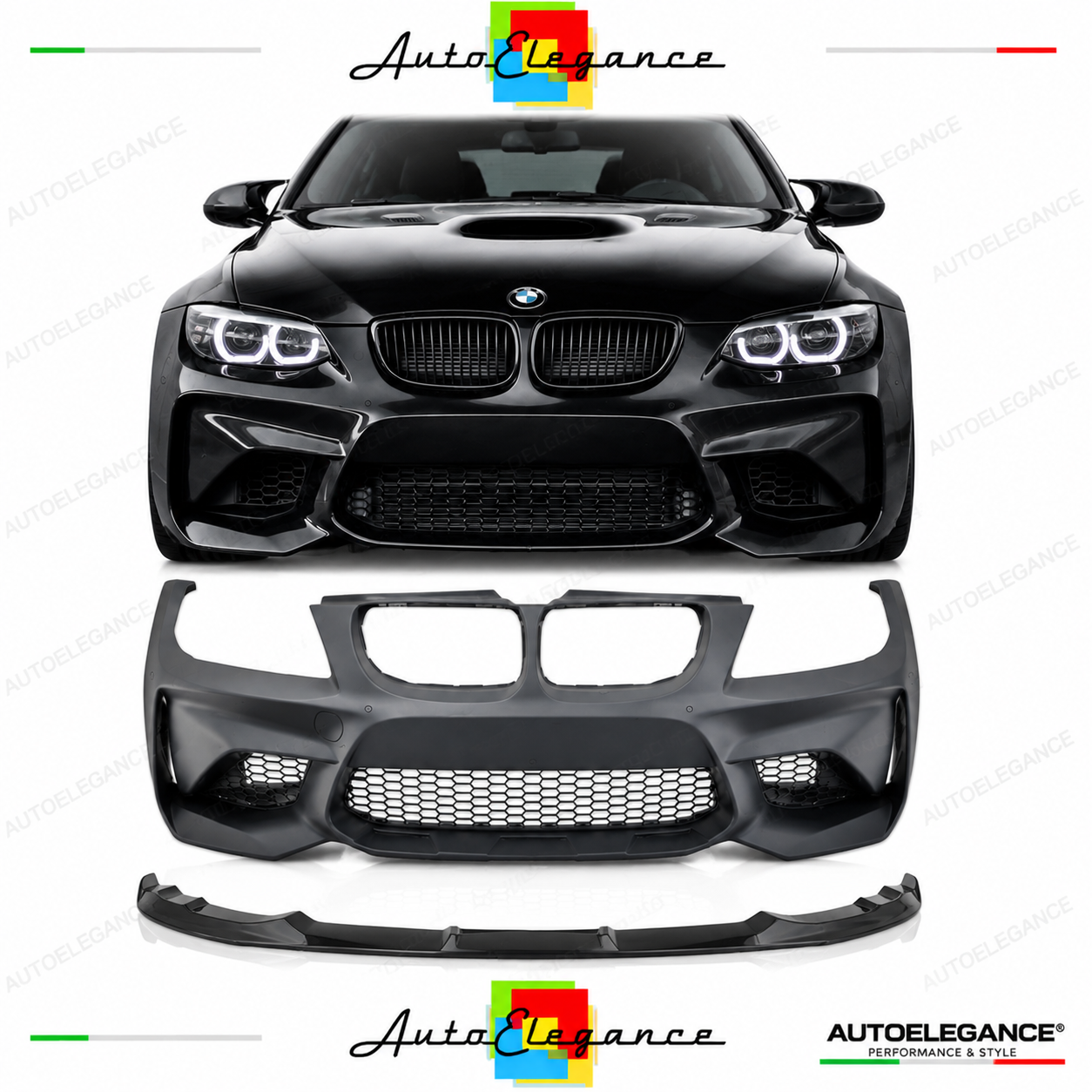 PARAURTI ANTERIORE BMW E90 E91 LCI 08-12 LOOK M3C COMPETITION PDC