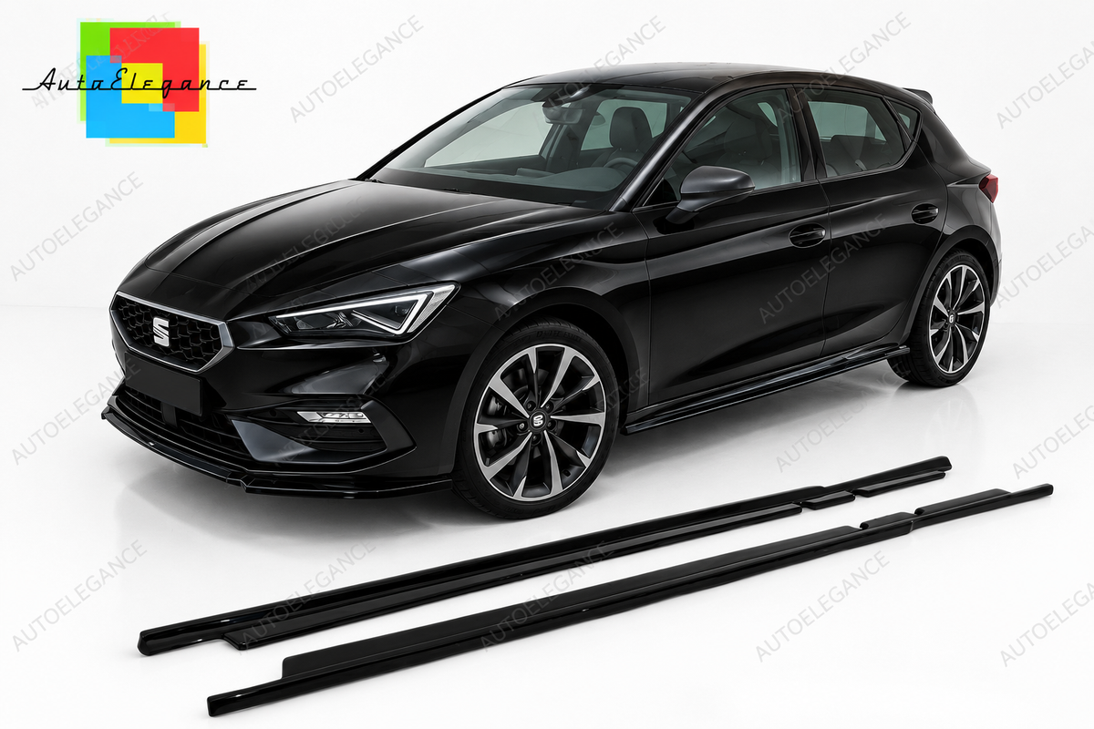 👉Gonne Laterali Prolunghe Minigonne ABS Nero Lucido per SEAT Leon Mk4 FR 20+👈