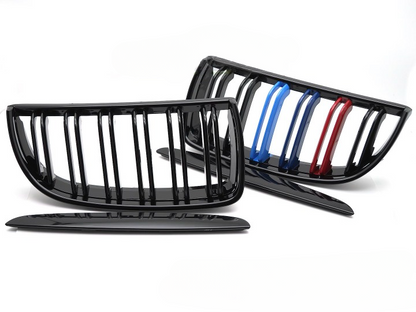 💫ART.7341 GRIGLIA SPORTIVA TRICOLORE DOPPIO NERO - BMW E90 / E91 05-08💫