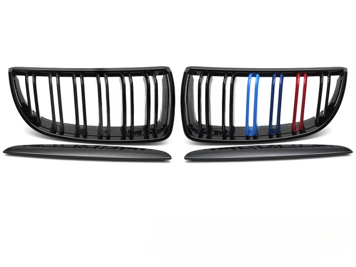 💫ART.7341 GRIGLIA SPORTIVA TRICOLORE DOPPIO NERO - BMW E90 / E91 05-08💫