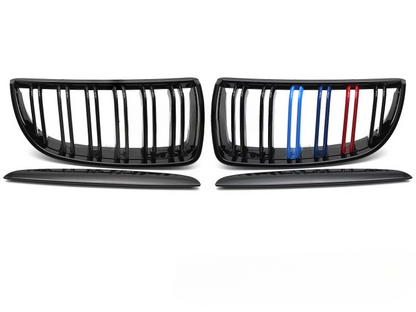 💫ART.7341 GRIGLIA SPORTIVA TRICOLORE DOPPIO NERO - BMW E90 / E91 05-08💫