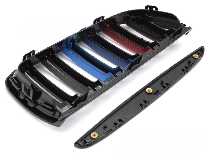 💫ART.7341 GRIGLIA SPORTIVA TRICOLORE DOPPIO NERO - BMW E90 / E91 05-08💫