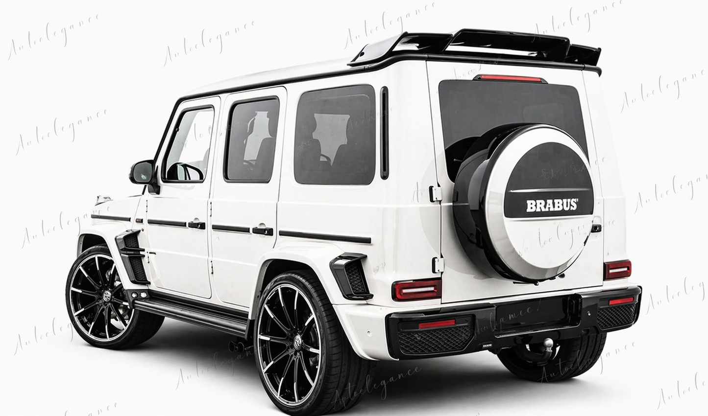 🔥ART.1070 SPOILER PER MERCEDES CLASSE G W463 W464 LOOK BRABUS NERO LUCIDO🔥