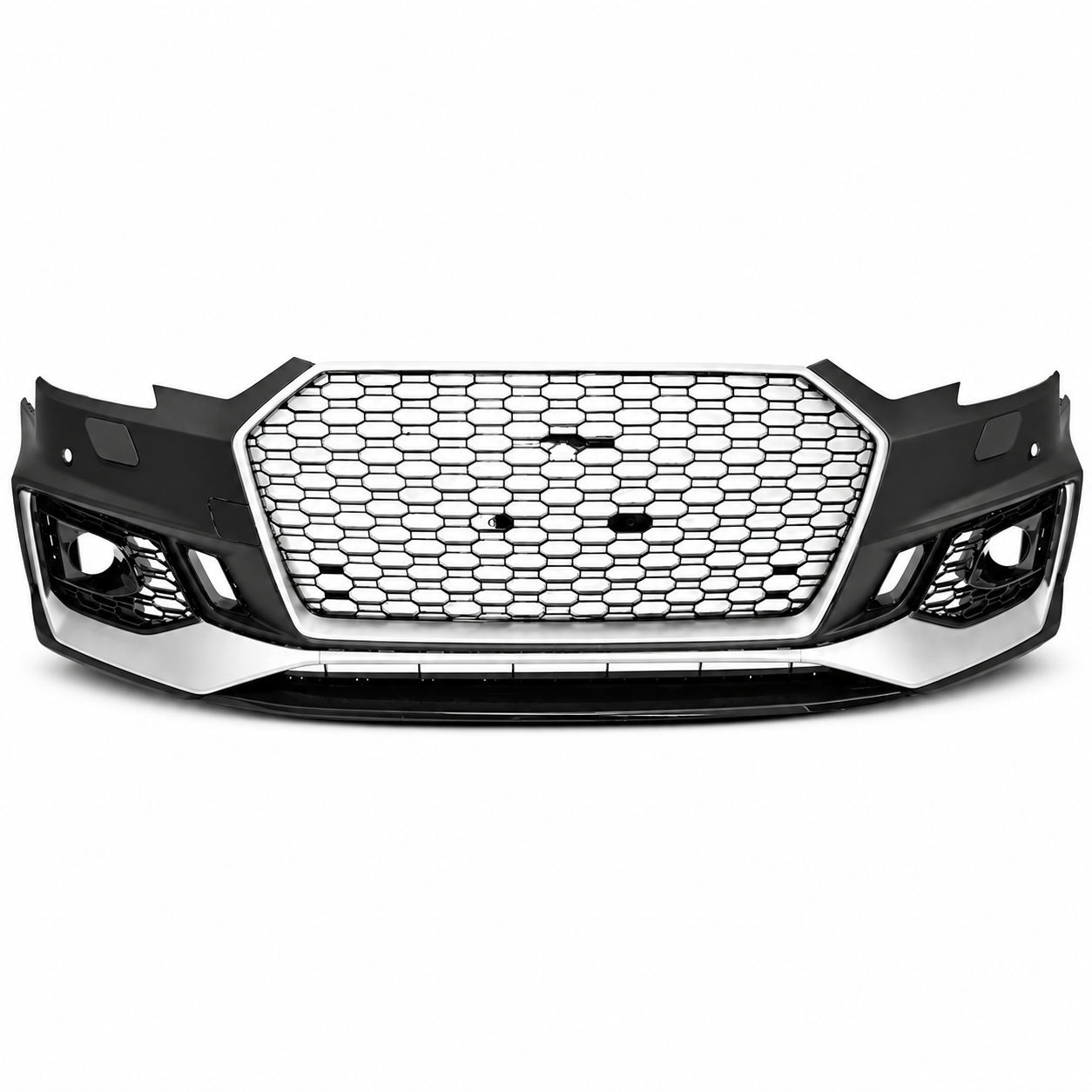 👉Paraurti Anteriore Audi A4 B9 15-19 RS4 PDC SRA Griglie Argento Nero👈