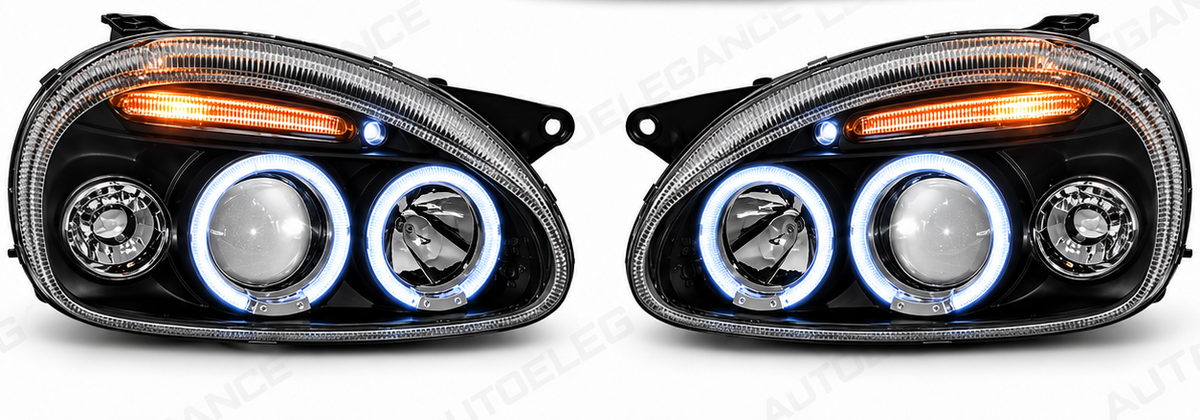 ART.11046 FARI ANTERIORI ADATTO PER OPEL CORSA B 93-00 LED  NERO
