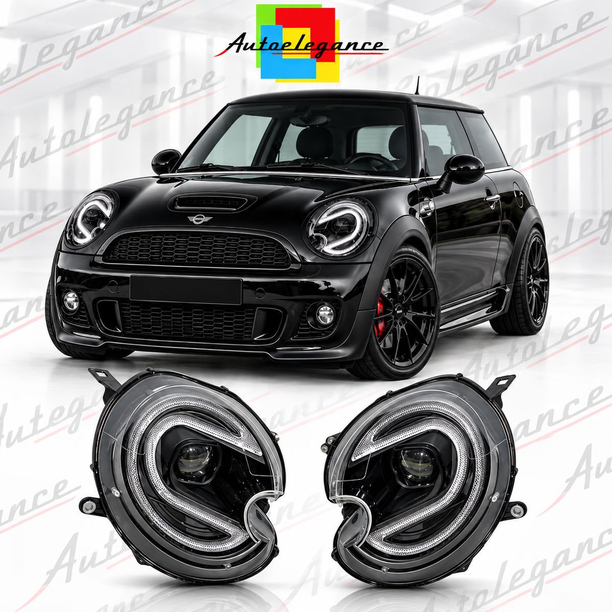 ART.10721 FARI ANTERIORI ADATTO PER Mini Cooper R55 / R56 06-12 Look DRL