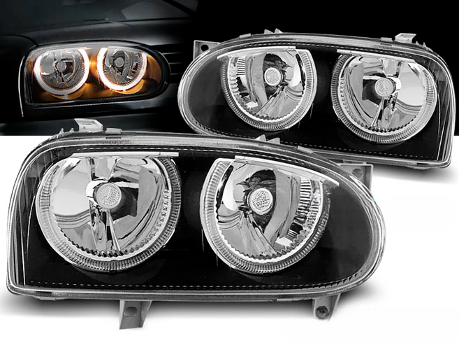 FARI ANTERIORI ANGEL EYES NERO per VW GOLF 3 09.91-08.97