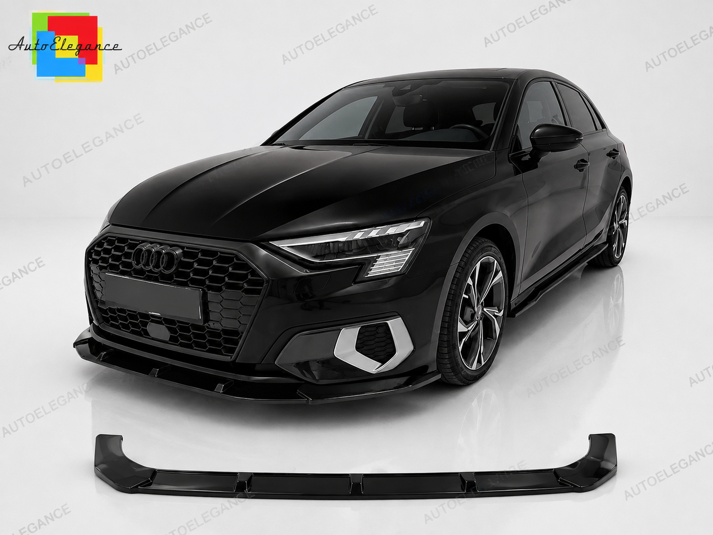 👉Splitter Anteriore per Audi A3 8Y 2020-2024 Nero Lucido👈
