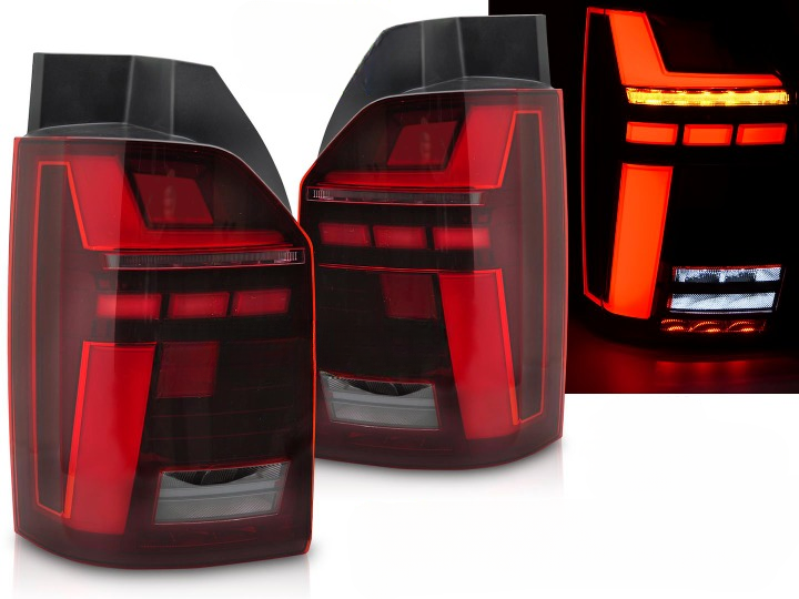 💫ART.5930 FARI POSTERIORI A BARRA LED ROSSE SEQ per VW T6 15-19 / T6.1 20-24💫