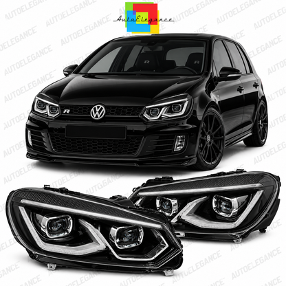 ART.10747  FARI  ANTERIORI  ADATTO  PER  VW GOLF 6 08-13 NERO