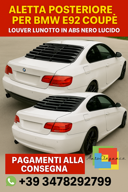 ⭐ Aletta Posteriore per BMW E92 Coupé – Louver Lunotto in ABS Nero Lucido ⭐