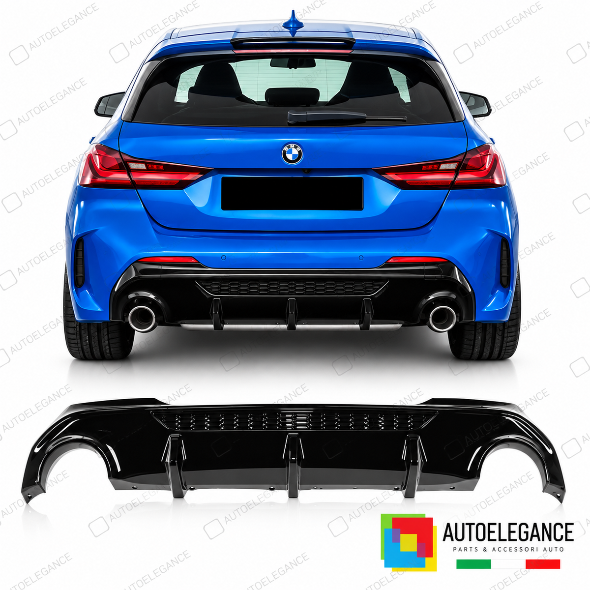 DIFFUSORE BMW F40 19- LOOK M 135i NERO LUCIDO