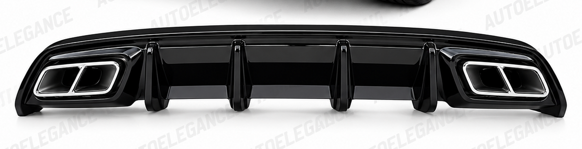 DIFFUSORE ADATTO PER MERCEDES CLASSE A W176 LOOK A45 + TERMINALI CROMATI