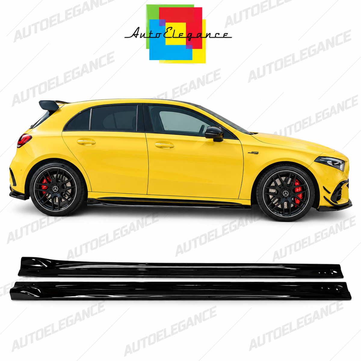 ART.0633 SOTTO MINIGONNE ADATTO  CLASSE A W177 HB V177 SEDAN A35 A45 NERO LUCIDO