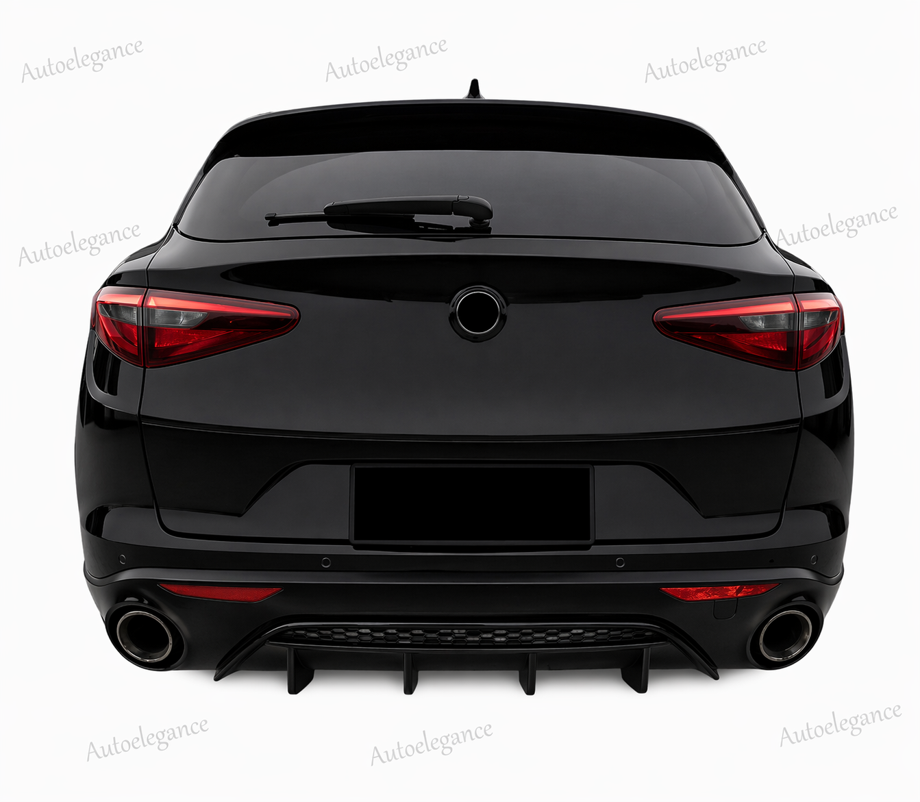🔥DIFFUSORE POSTERIORE PER ALFA ROMEO STELVIO IN MATERIALE ABS NERO LUCIDO 17+🔥