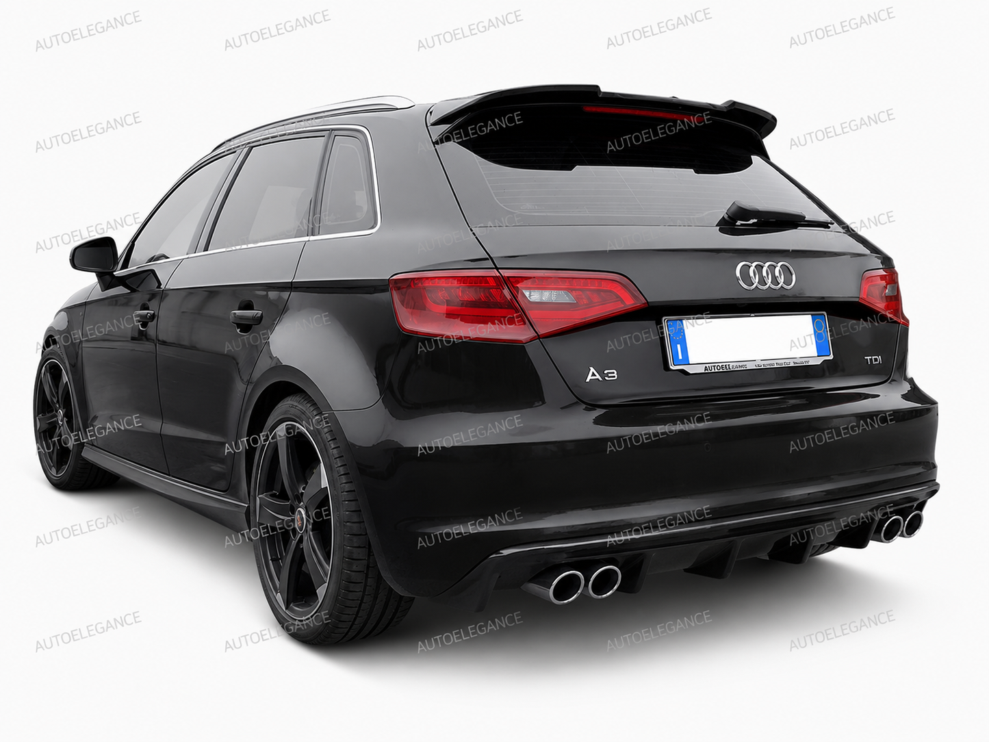 0072🔥SPOILER A3 8V 5D SPORTBACK 12-20 STANDARD LOOK RS3 NERO LUCIDO SOLO STAN🔥