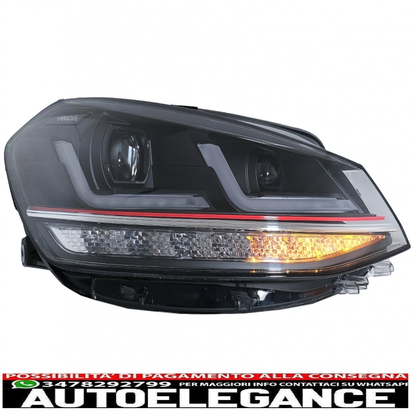 osram full led headlights with dynamic mirror indicators full led ledriving suitable for vw golf 7.5 facelift (2017-2020) gti look upgrade for halogens with dynamic sequential cornering lights 